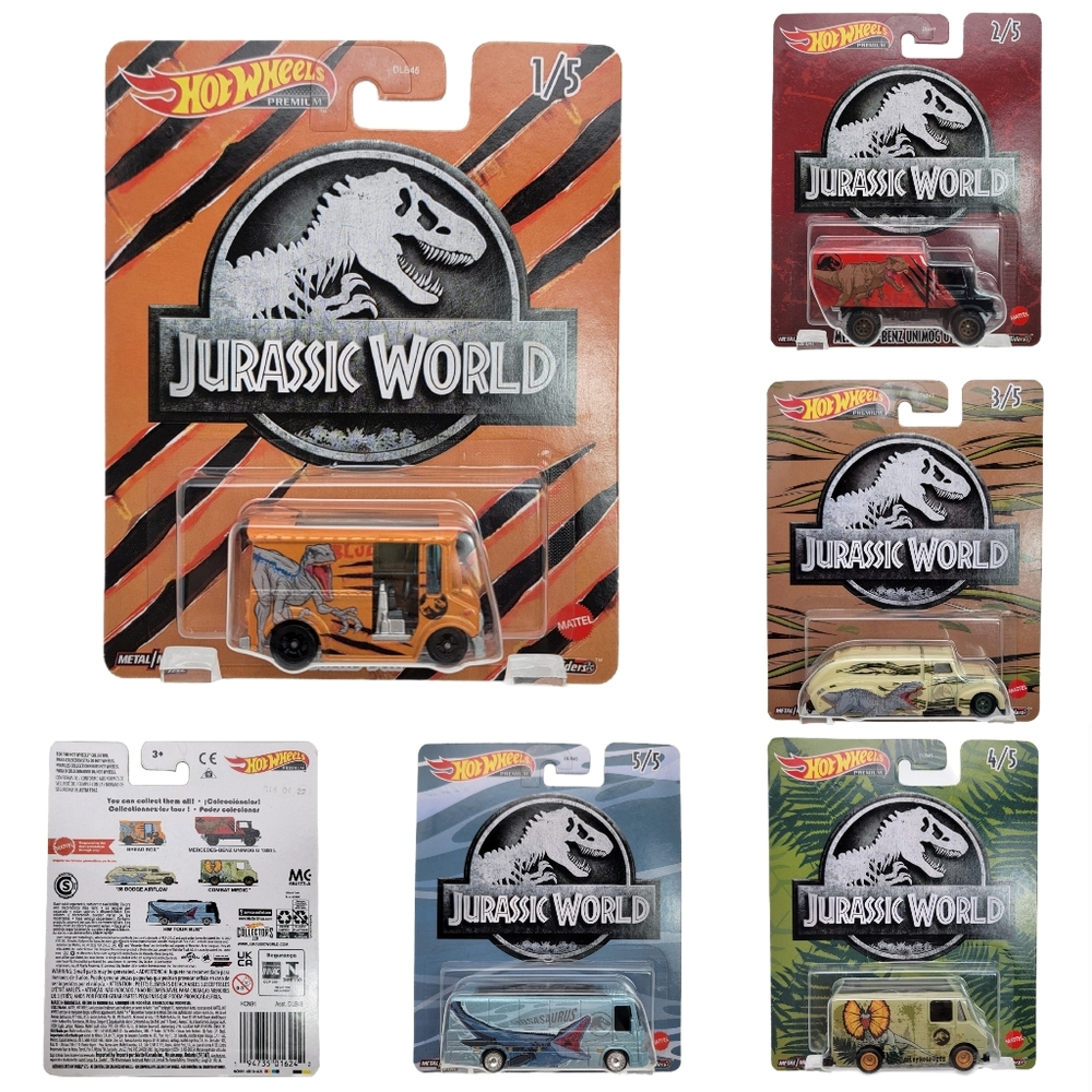 Hot Wheels Premium Jurassic World Real Riders Complete Set 1:64﻿
